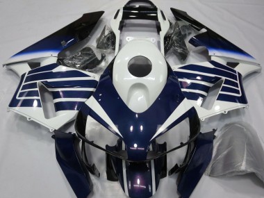 Best 2003-2004 Honda CBR600RR Motorcycle Fairings - White Blue Fade