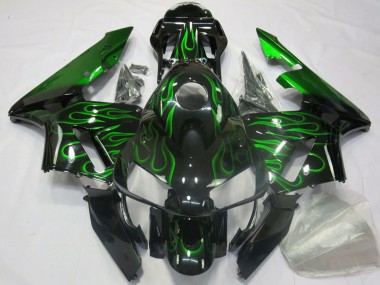 Best 2003-2004 Honda CBR600RR Motorcycle Fairings - Glossy Black Blue Flame