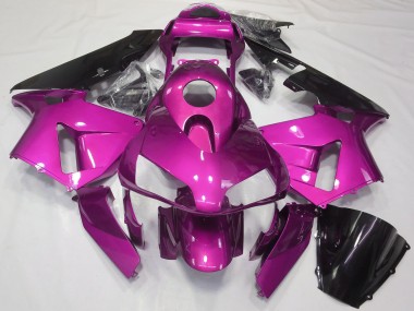 Best 2003-2004 Honda CBR600RR Motorcycle Fairings - Hot Pink Glossy Black
