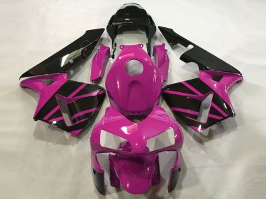 Best 2003-2004 Honda CBR600RR Motorcycle Fairings - Hot Pink Glossy Black OEM Style