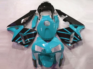 Best 2003-2004 Honda CBR600RR Motorcycle Fairings - Light Blue Glossy Black OEM Style