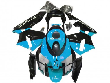 Best 2003-2004 Honda CBR600RR Motorcycle Fairings - Light Blue Glossy Black Power