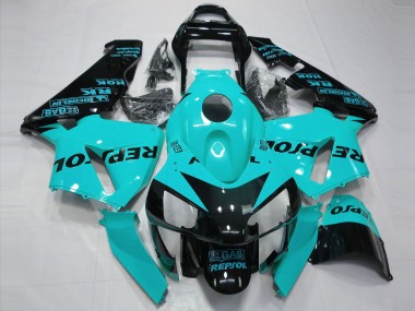Best 2003-2004 Honda CBR600RR Motorcycle Fairings - Light Blue Glossy Black Repsol