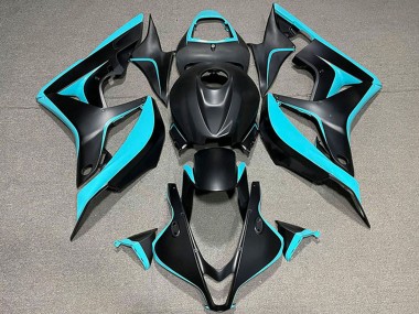 Best 2007-2008 Honda CBR600RR Motorcycle Fairing - Cyan Blue Matte Black