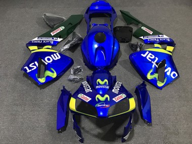 Best 2003-2004 Honda CBR600RR Motorcycle Fairings - Blue Yellow Green MoviStar