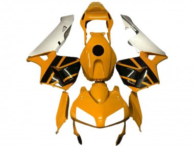 Best 2003-2004 Honda CBR600RR Motorcycle Fairings - Silver Mustard Yellow Glossy Black