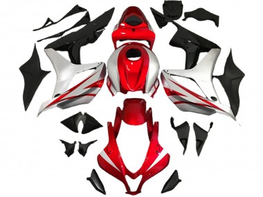 Best 2007-2008 Honda CBR600RR Motorcycle Fairings - Silver Red Glossy Black OEM Style