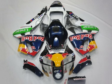 Best 2003-2004 Honda CBR600RR Motorcycle Fairings - White Blue Yellow Green Red Bull Design