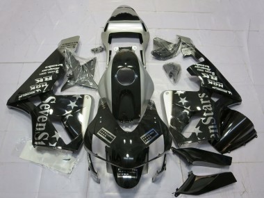 Best 2003-2004 Honda CBR600RR Motorcycle Fairings - Silver Glossy Black SevenStars