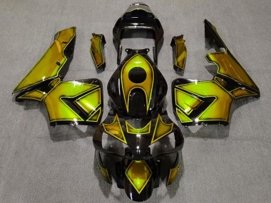 Best 2003-2004 Honda CBR600RR Motorcycle Fairings - Gold Glossy Black