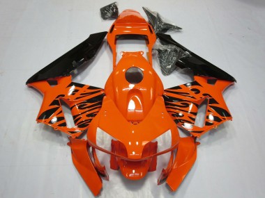 Best 2003-2004 Honda CBR600RR Motorcycle Fairings - Orange Glossy Black Tribal