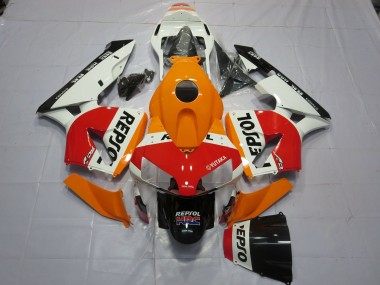 Best 2003-2004 Honda CBR600RR Motorcycle Fairings - Orange White Red Glossy Black Repsol