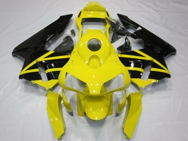 Best 2003-2004 Honda CBR600RR Motorcycle Fairings - Yellow Glossy Black OEM Style