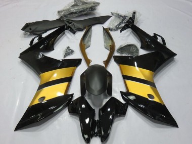 Best 2011-2013 Honda CBR600F Motorcycle Fairings - Gold Glossy Black CBR Design