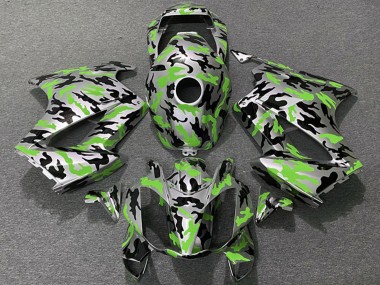Best 2002-2013 Honda VFR 800 Motorcycle Fairings - Green Camouflage