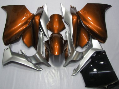 Best 2010-2014 Honda VFR 1200 Motorcycle Fairings - Silver Orange