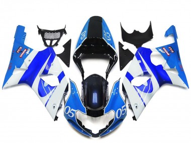Best 2000-2002 Suzuki GSXR 1000 Motorcycle Fairings - Blue White Black 05