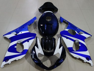 Best 2000-2002 Suzuki GSXR 1000 Motorcycle Fairings - Blue White Black