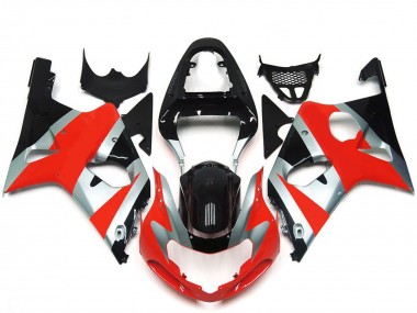 Best 2000-2002 Suzuki GSXR 1000 Motorcycle Fairings - Silver Red Glossy Black OEM Style