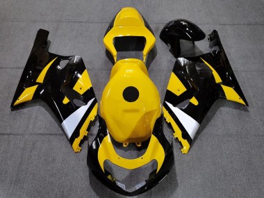 Best 2001-2003 Suzuki GSXR 600 / GSXR 750 Motorcycle Fairings - Yellow White Glossy Black
