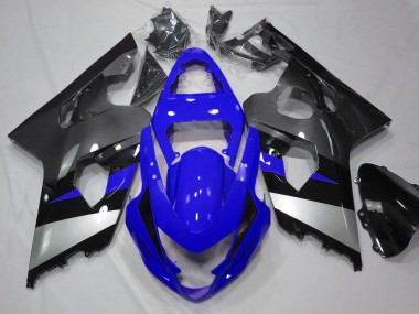 Best 2004-2005 Suzuki GSXR 600 / GSXR 750 Motorcycle Fairings - Blue Silver Grey Black