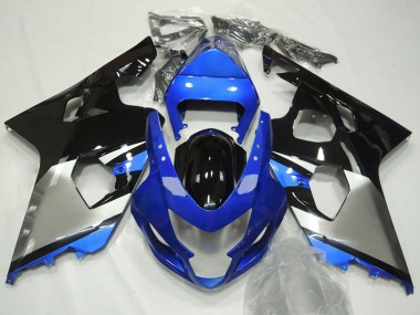 Best 2004-2005 Suzuki GSXR 600 / GSXR 750 Motorcycle Fairings - Blue Silver Black