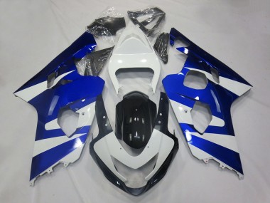Best 2004-2005 Suzuki GSXR 600 / GSXR 750 Motorcycle Fairings - White Blue Black OEM Style