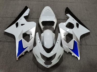 Best 2004-2005 Suzuki GSXR 600 / GSXR 750 Motorcycle Fairing Kits - White Blue Black