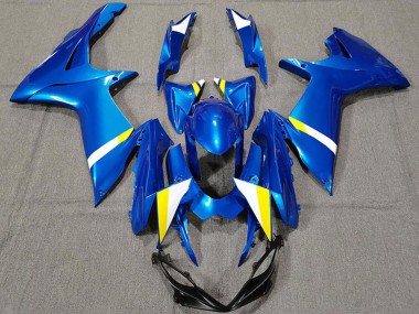 Best 2011-2024 Suzuki GSXR 600 / GSXR 750 Motorcycle Fairings - Blue White Yellow