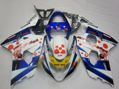 Best 2004-2005 Suzuki GSXR 600 / GSXR 750 Motorcycle Fairings - White Blue Red Yellow Black Dark Dog