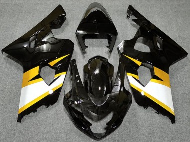 Best 2004-2005 Suzuki GSXR 600 / GSXR 750 Motorcycle Fairings - Glossy Black Yellow White