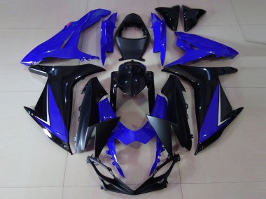 Best 2011-2024 Suzuki GSXR 600 / GSXR 750 Motorcycle Fairings - Blue Glossy Black