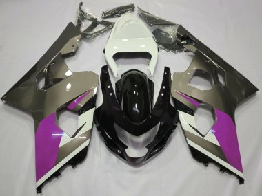 Best 2004-2005 Suzuki GSXR 600 / GSXR 750 Motorcycle Fairings - White Pink Grey Glossy Black