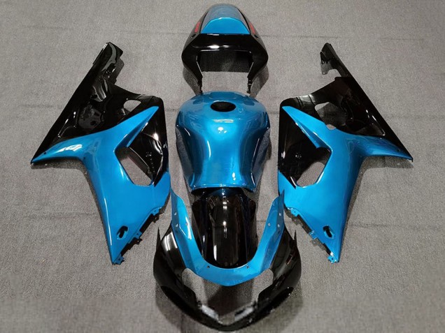 2001-2003 Suzuki GSXR 600 / GSXR 750 Motorcycle Fairings - Light Blue Glossy Black