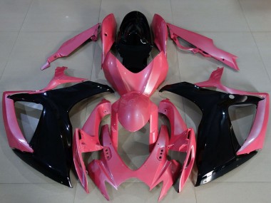 Best 2006-2007 Suzuki GSXR 600 / GSXR 750 Motorcycle Fairings - Pink Glossy Black