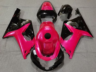 Best 2001-2003 Suzuki GSXR 600 / GSXR 750 Motorcycle Fairings - Pink Glossy Black