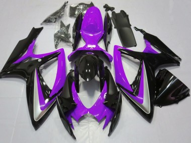 Best 2006-2007 Suzuki GSXR 600 / GSXR 750 Motorcycle Fairings - Purple Glossy Black