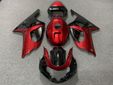 Best 2001-2003 Suzuki GSXR 600 / GSXR 750 Motorcycle Fairings - Red Glossy Black