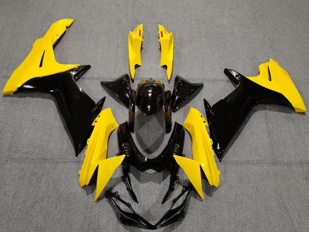 2011-2024 Suzuki GSXR 600 / GSXR 750 Motorcycle Fairings - Yellow Glossy Black