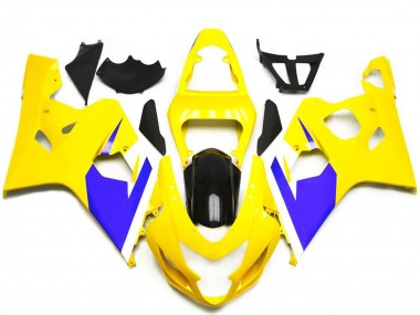 Best 2004-2005 Suzuki GSXR 600 / GSXR 750 Motorcycle Fairings - Yellow Blue White Glossy Black