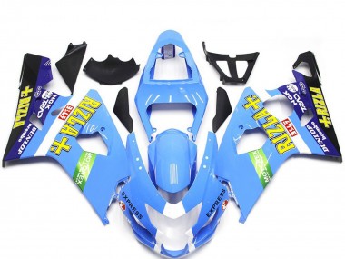 Best 2004-2005 Suzuki GSXR 600 / GSXR 750 Motorcycle Fairings - Light Blue Green Yellow Rizla Style