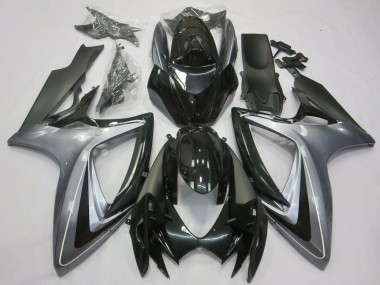 Best 2006-2007 Suzuki GSXR 600 / GSXR 750 Motorcycle Fairings - Silver Glossy Black Matte Black