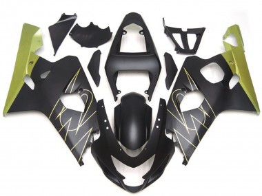 Best 2004-2005 Suzuki GSXR 600 / GSXR 750 Motorcycle Fairings - Matte Black Gold Corona
