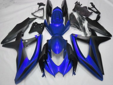 Best 2008-2010 Suzuki GSXR 600 / GSXR 750 Motorcycle Fairings - Blue Matte Black
