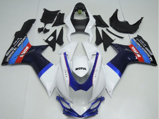 2011-2024 Suzuki GSXR 600 / GSXR 750 Motorcycle Fairings - White Blue Black Red Motul