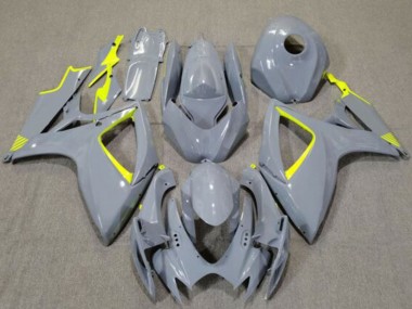 Best 2006-2007 Suzuki GSXR 600 / GSXR 750 Motorcycle Fairings - Nardo Grey High Viz Yellow