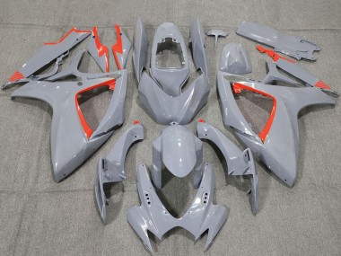 Best 2006-2007 Suzuki GSXR 600 / GSXR 750 Motorcycle Fairings - Nardo Grey and Red Trim