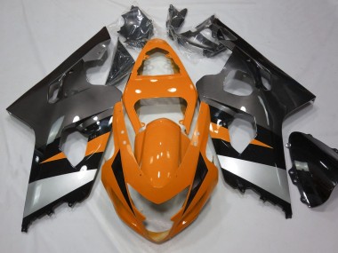 Best 2004-2005 Suzuki GSXR 600 / GSXR 750 Motorcycle Fairings - Orange Silver