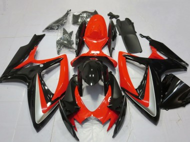 Best 2006-2007 Suzuki GSXR 600 / GSXR 750 Motorcycle Fairings - Red Silver Glossy Black