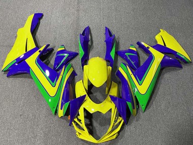 Best 2011-2024 Suzuki GSXR 600 / GSXR 750 Motorcycle Fairings - Blue Yellow Green